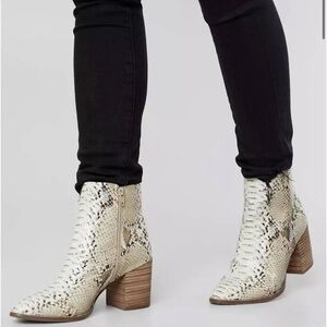 DV by Dolce Vita Cream Snake Print Tierney Ankle Boots